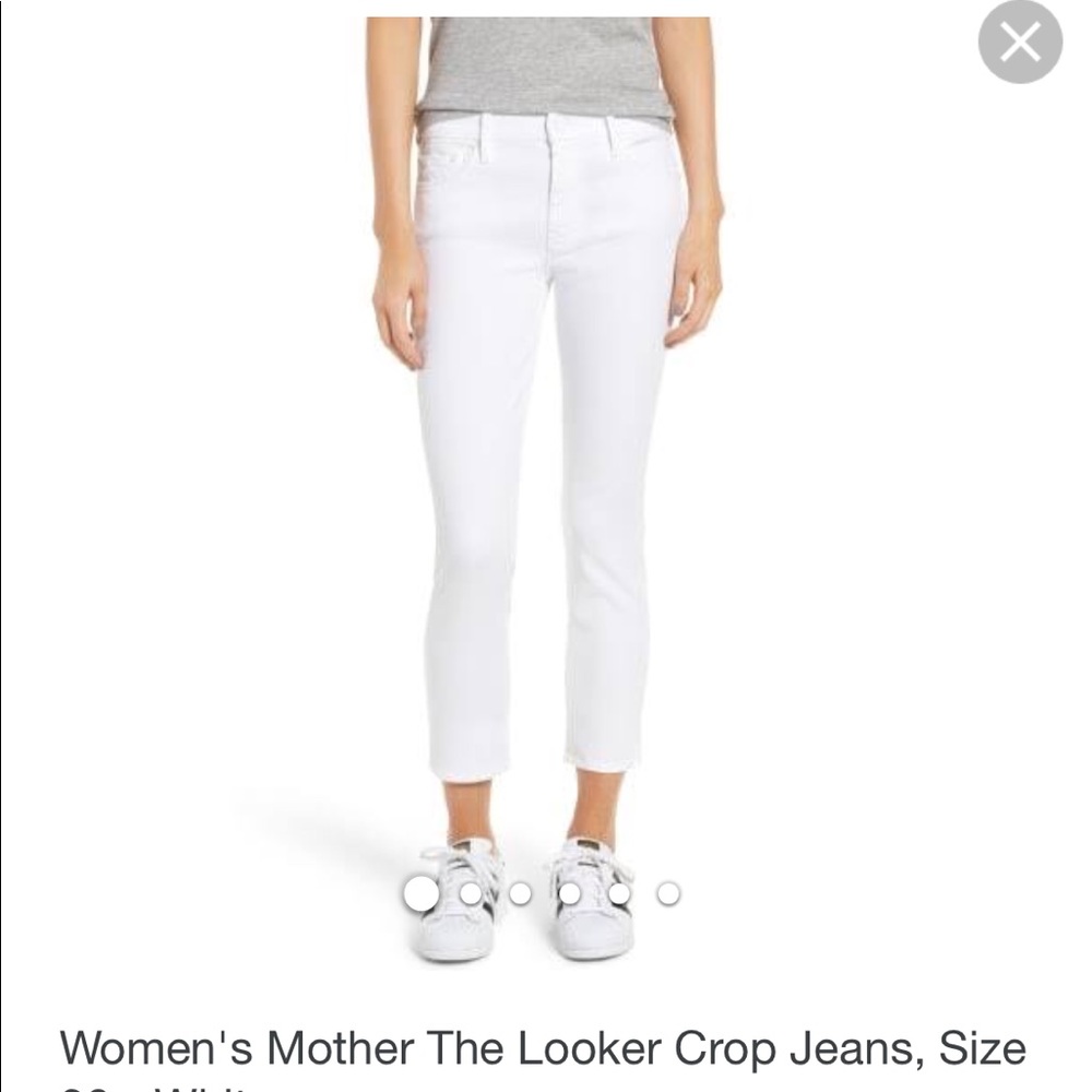 Mother the looker crop white skinny jean